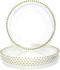 6 Pcs Clear Acrylic Charger Plates with Gold Bead I418