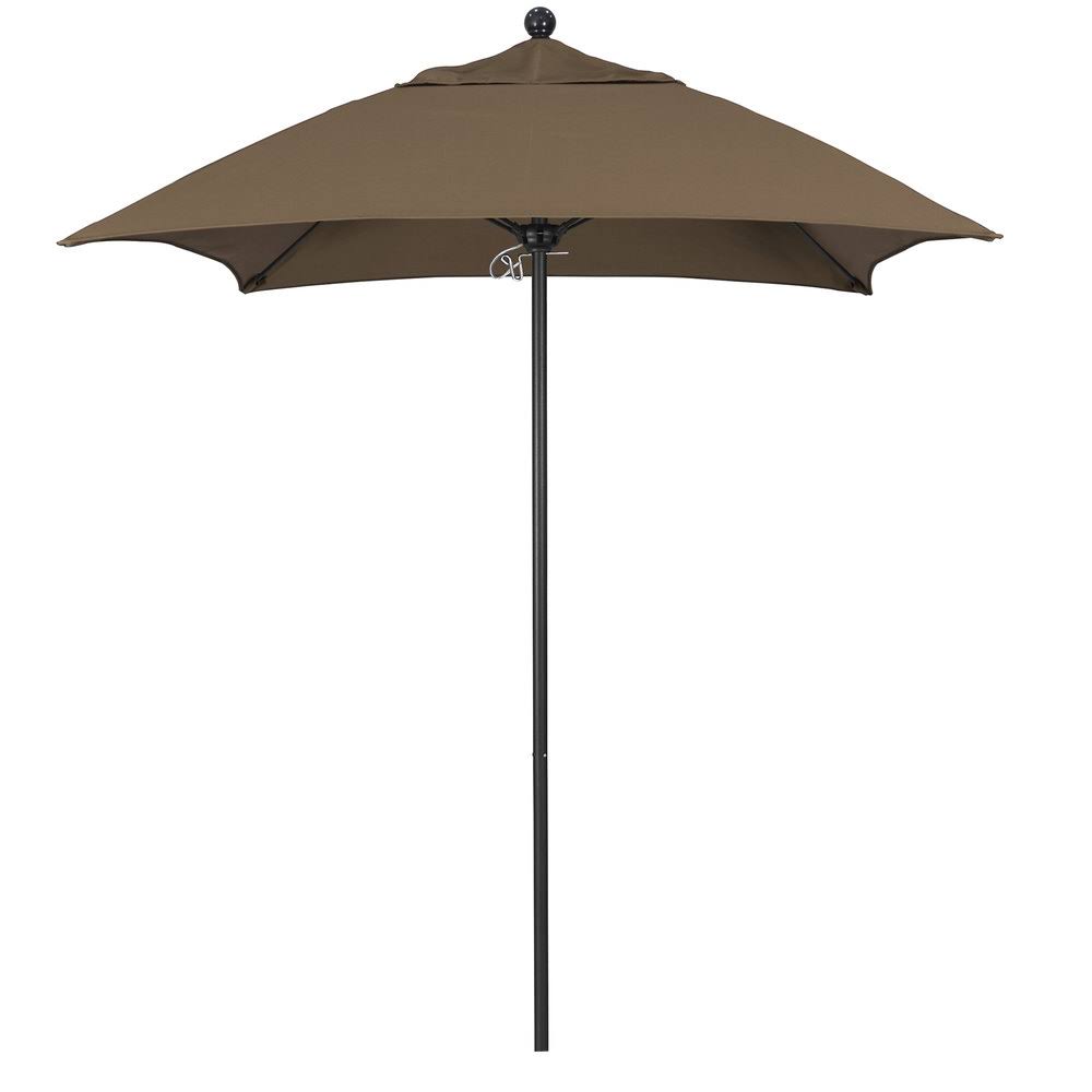6& Patio Umbrella with Black Aluminum Pole Fiberglass Ribs Push Lift J300638