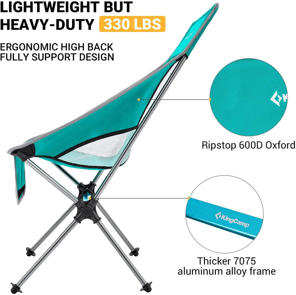 2 Pack High Back Lightweight Extra Wide Folding Camping Chairs with Carry Bag Black Q671