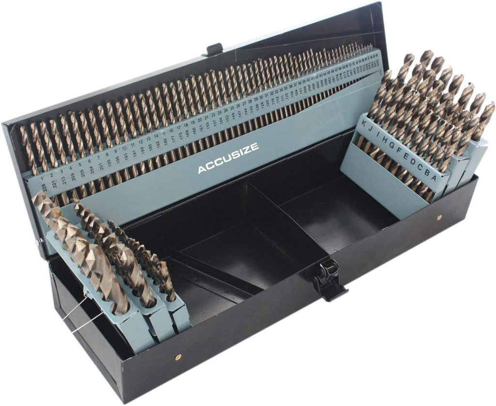 115 Pc Cobalt Drill Bit Set, 135 Deg Split Point, 1/16-1/2'' Z33626
