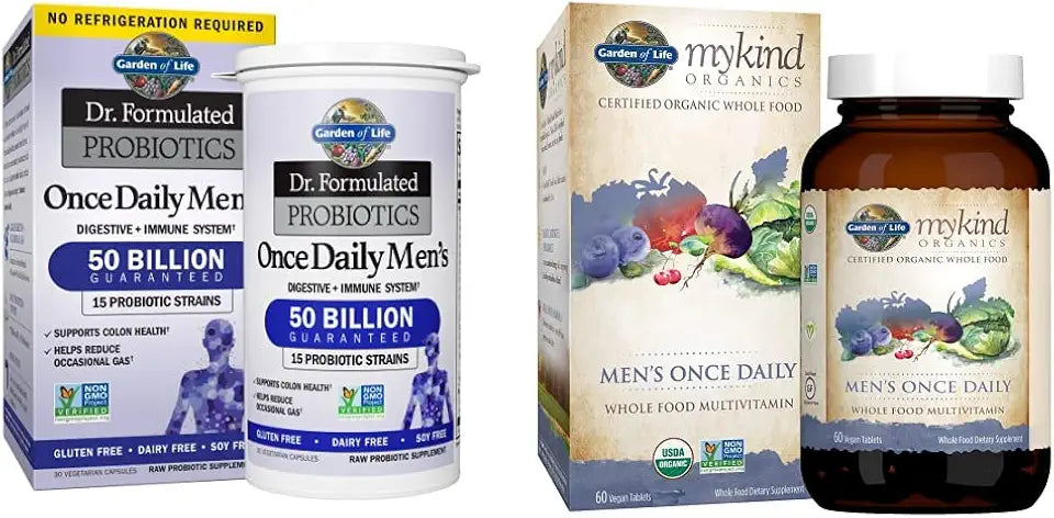 Probiotics for Men 30 Capsules & Multivitamin for Men 60 Count N341