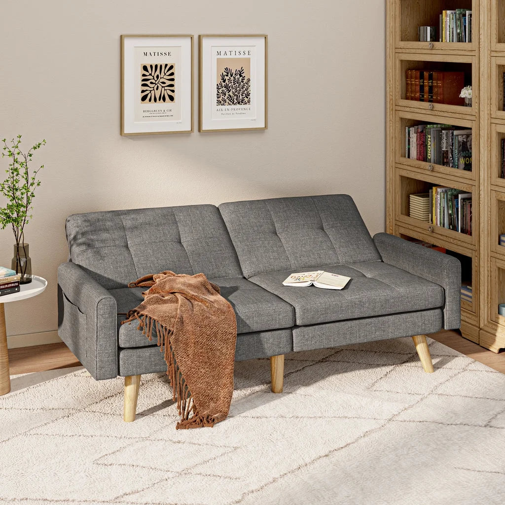 Dark Gray Convertible Futon Sofa Bed K6972