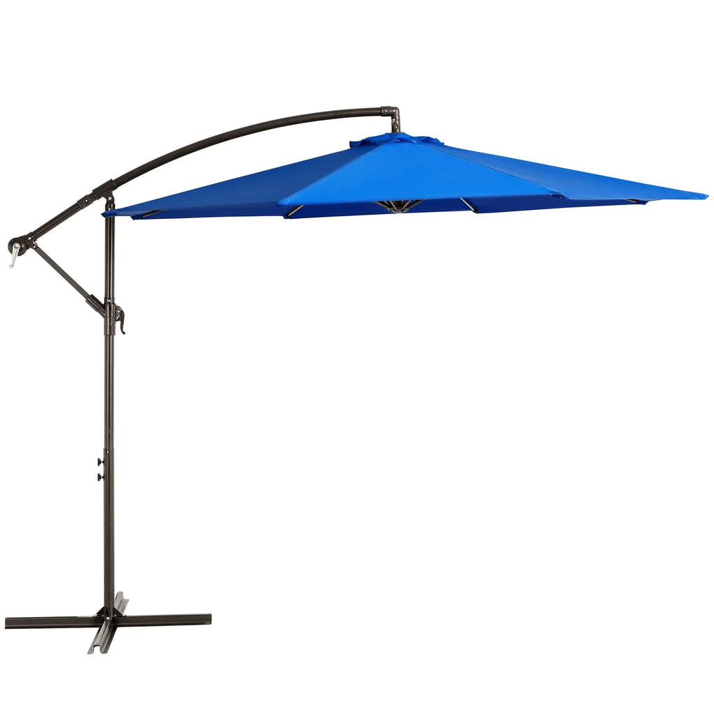 10ft Offset Hanging Cantilever Patio Umbrella Navy Blue Q347