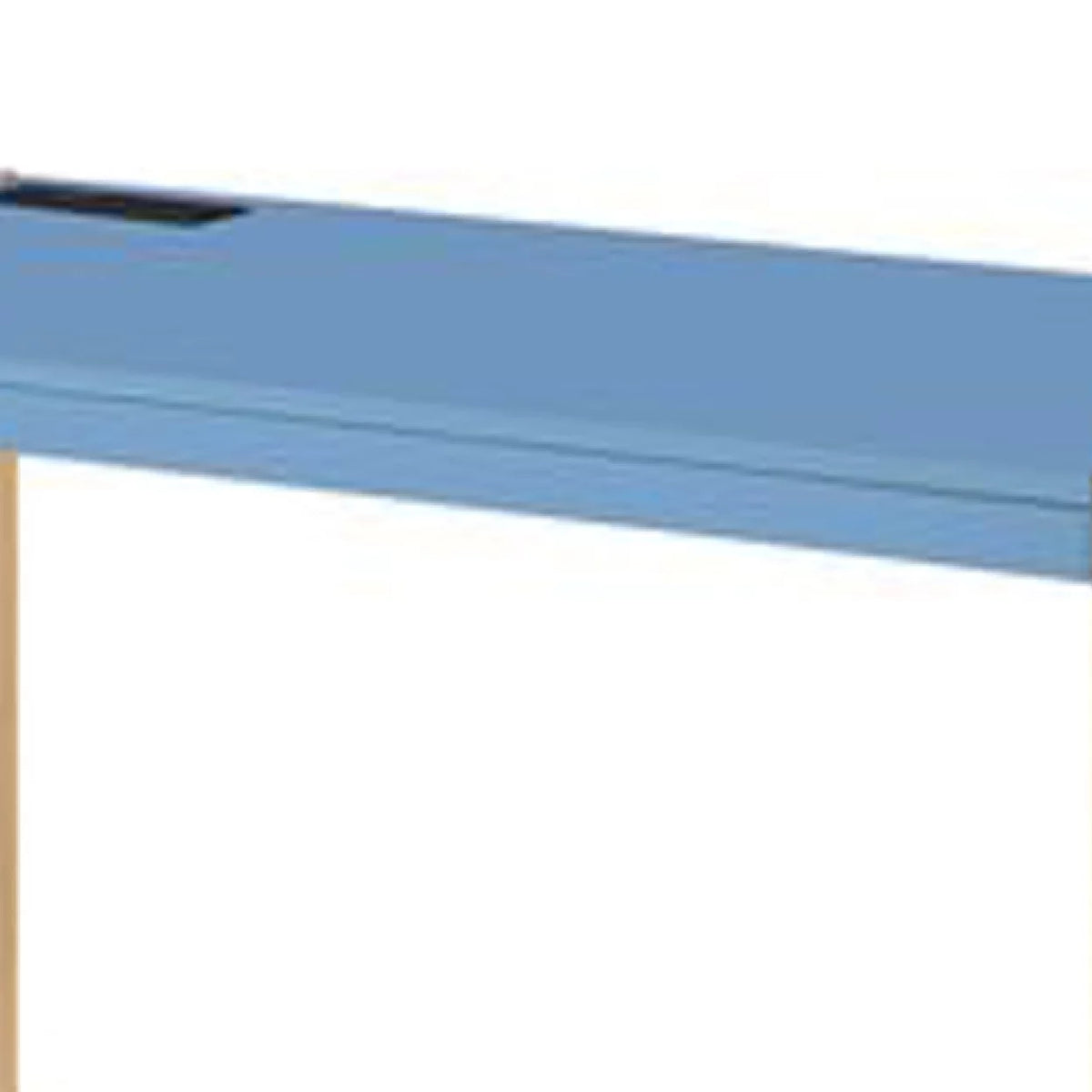 Blue and Rose Gold Writing Desk with USB Dock and Metal Legs H422