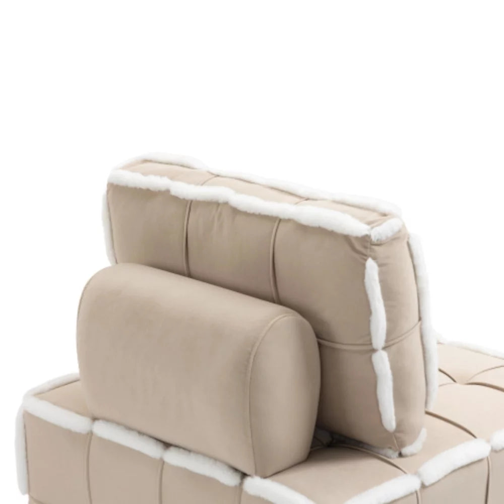 Beige Upholstered Armless Accent Sofa Chair C762