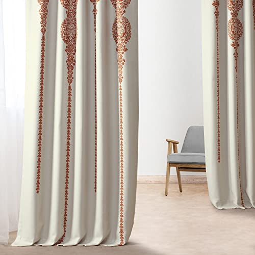 Room Darkening Curtains 50 X 108 Printed Linen Textured Black X8318
