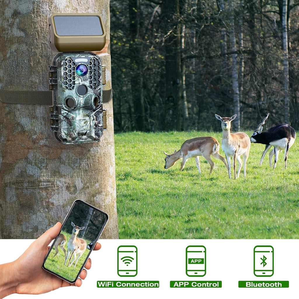 Solar Powered 4K 30MP Trail Camera with Night Vision C901728