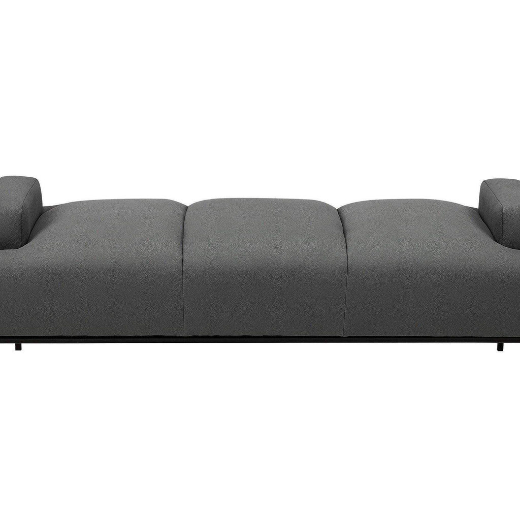 Black PU Leather Ottoman with Metal Frame F32865