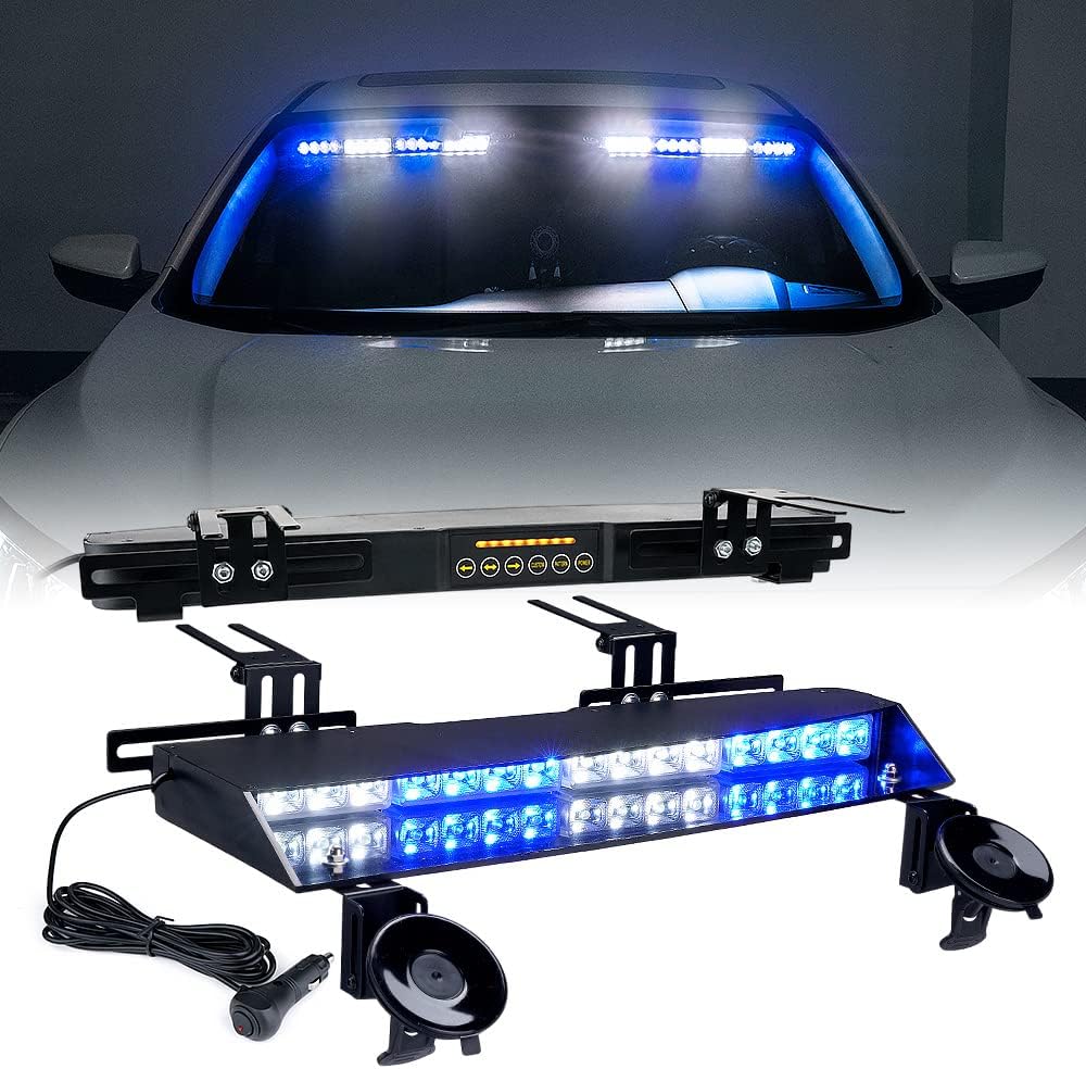 LED Strobe Light Bar Windshield White Red B4245