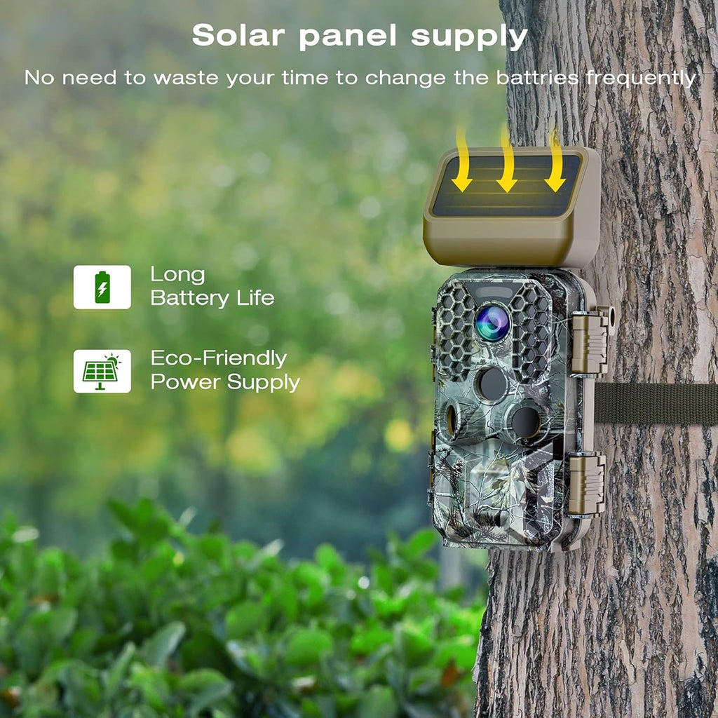 Solar Powered 4K 30MP Trail Camera with Night Vision C901728