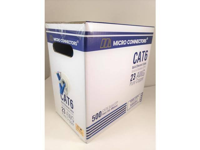 500ft Solid Shielded Cat6 Bulk Ethernet Cable Blue O471063