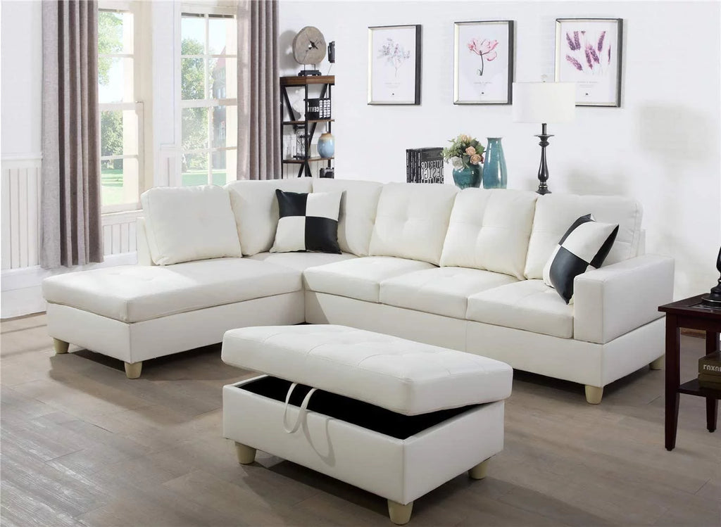 106.5'' Sectional Sofa with Storage Ottoman U27825