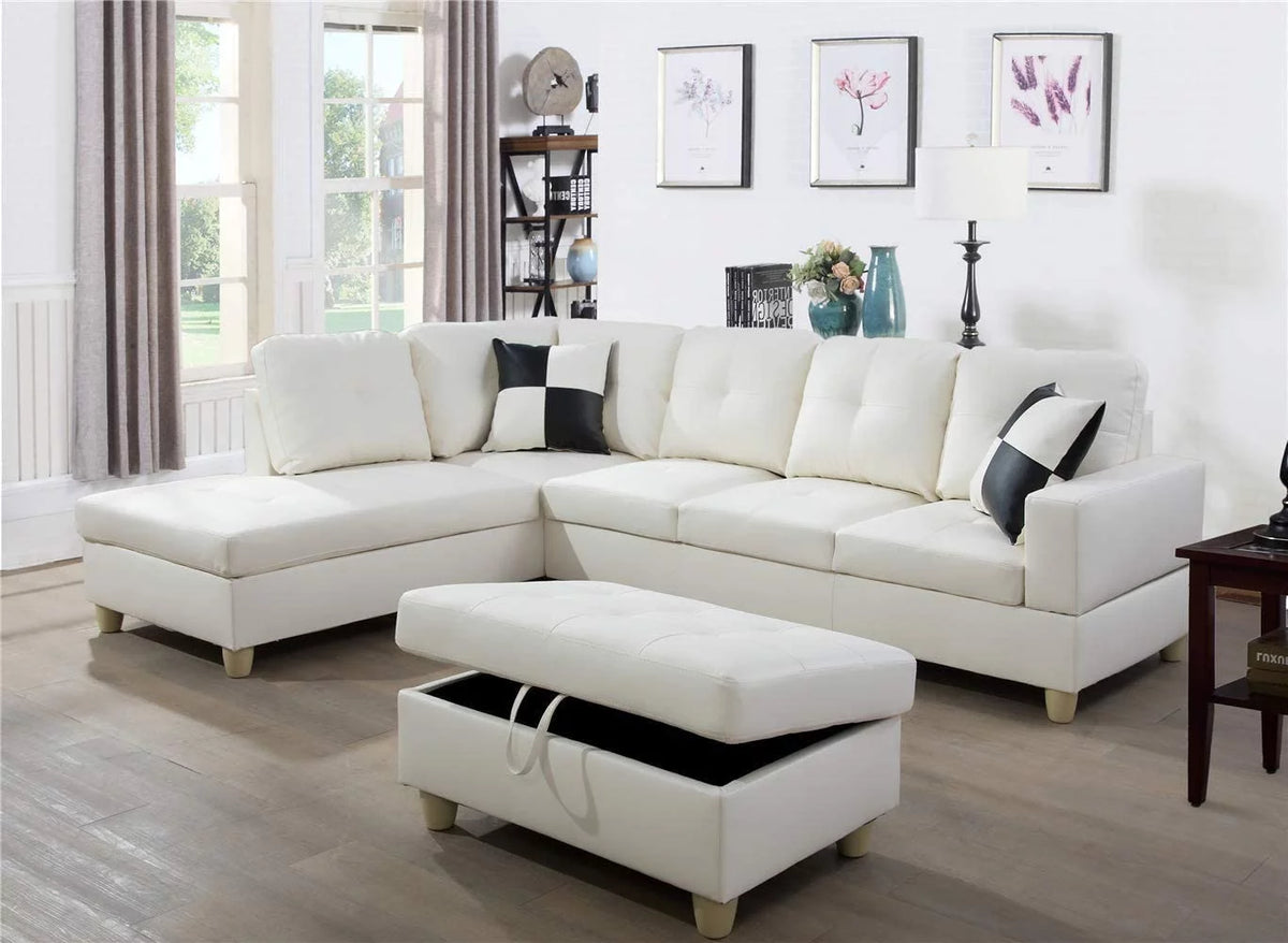 106.5'' Sectional Sofa with Storage Ottoman U27825