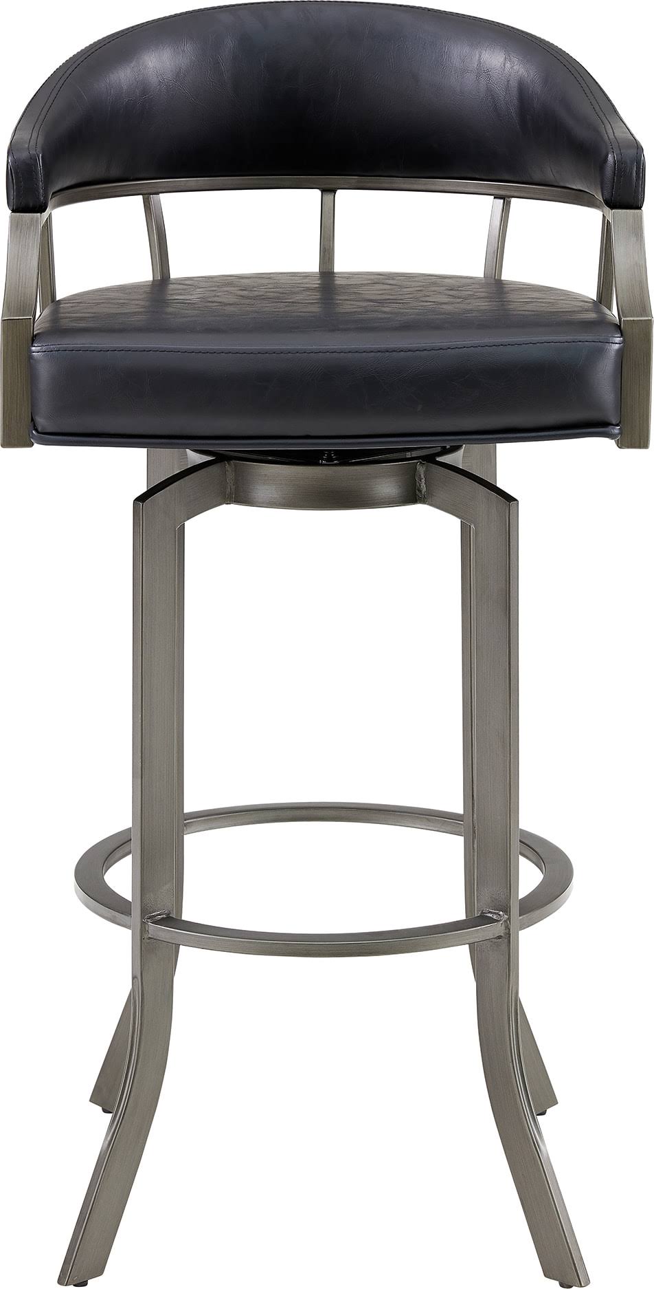 Mineral and Black Faux Leather Swivel Bar Stool H1027