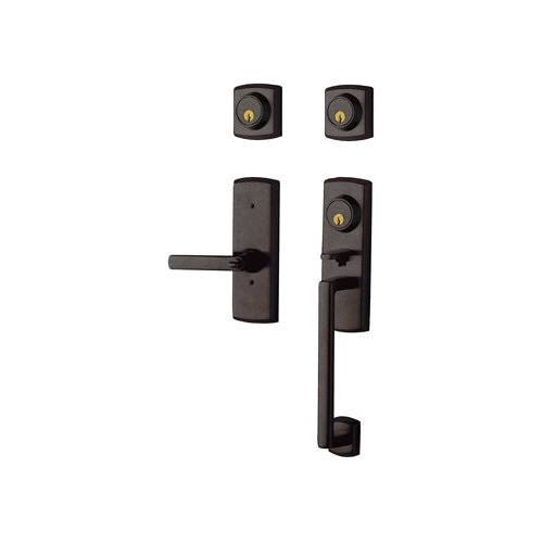 Satin Black Double Cylinder Handleset Lever E4387