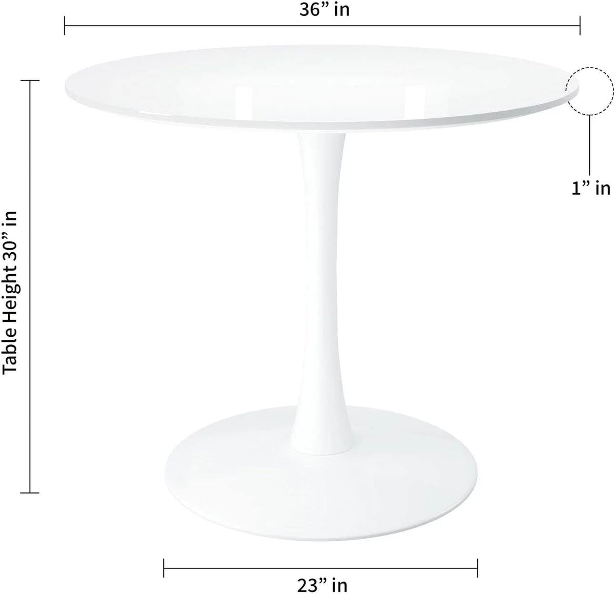 White Wood Top Dining Table R155710