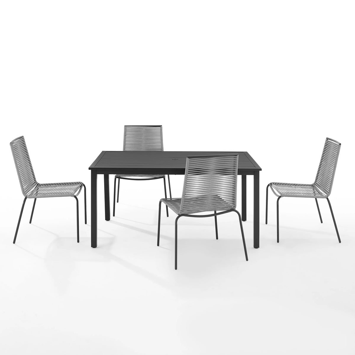 5 Pc Gray Wicker Rattan Outdoor Dining Set A592137