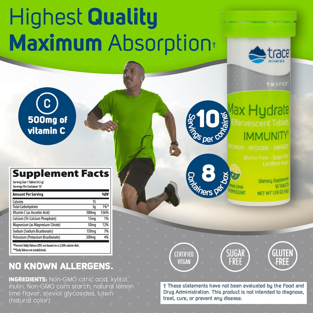 Effervescent Tablets Lemon Lime 8 Tubes of 10 Tablets Pack of 2 D34973