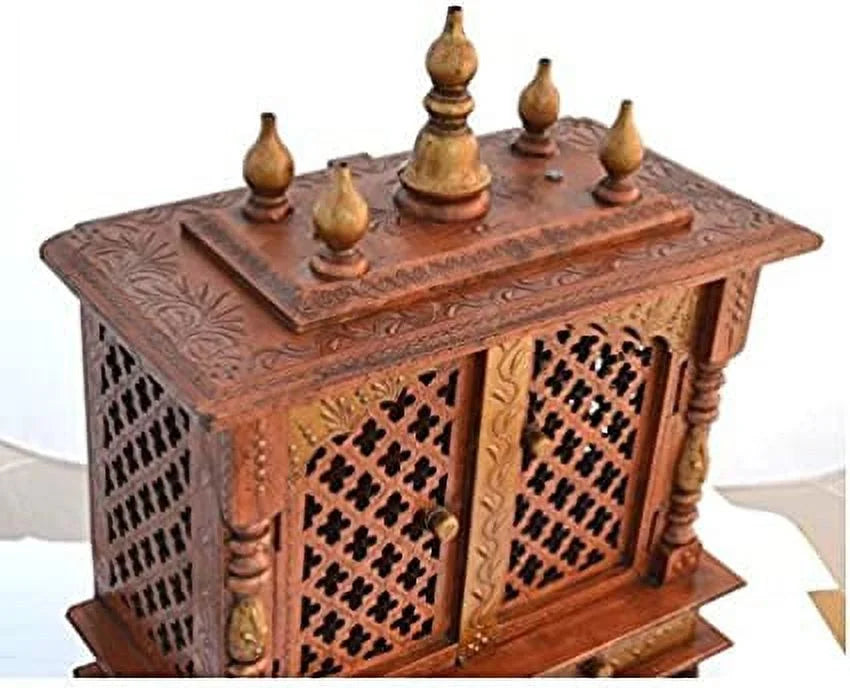 Wooden Pooja Mandir Cabinet P348