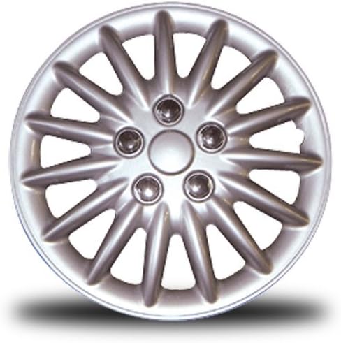 Silver 14'' Set of Four ABS Hubcaps H819