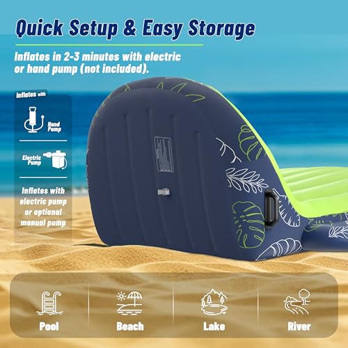 Inflatable Pool Lounger Float with Cup Holder K59383