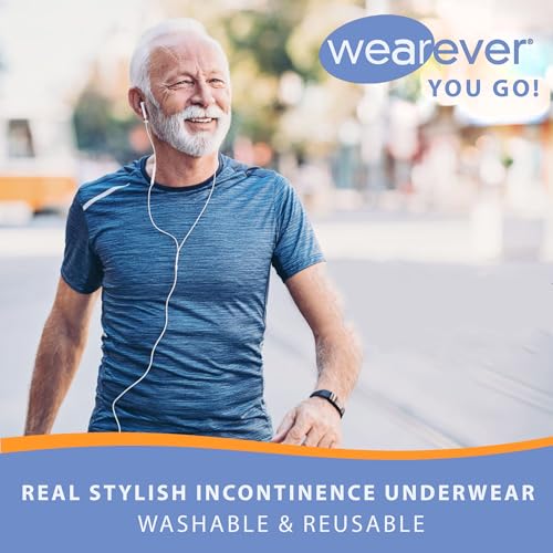Men’s Incontinence Briefs with Super Absorbency - Reusable & Washable Leak Proof Underwear (Gray) (M) (Waist 34-36") R86630