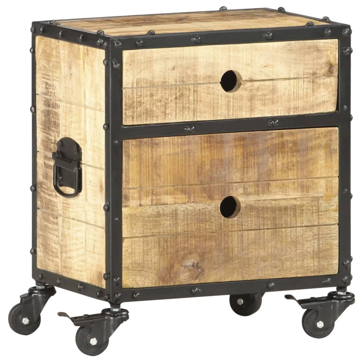 Rough Mango Wood Bedside Cabinet U770