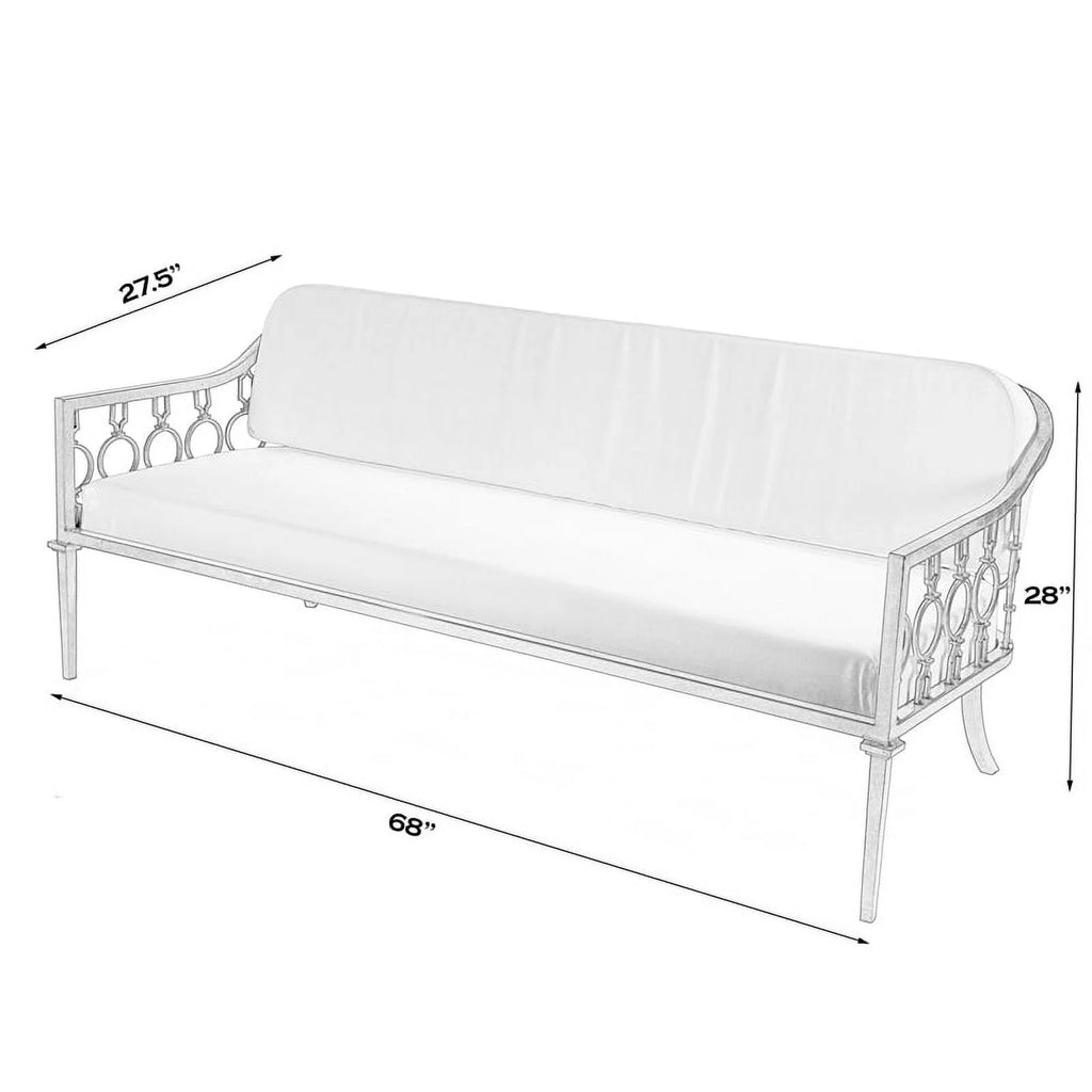 Black Iron Upholstered Outdoor Sofa H684513