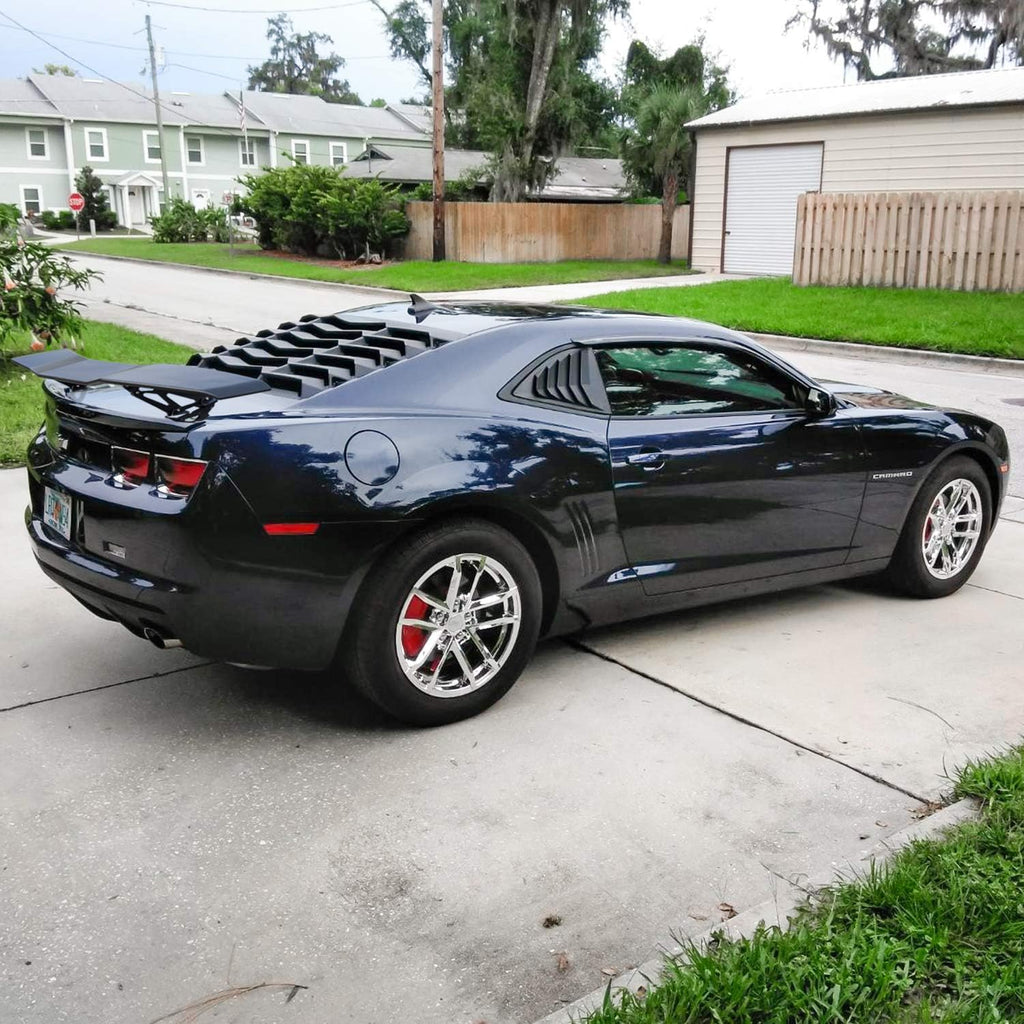Matte Black Rear Side Window Louvers Sun Shade Cover for Chevrolet Camaro 2016-2021 U9648