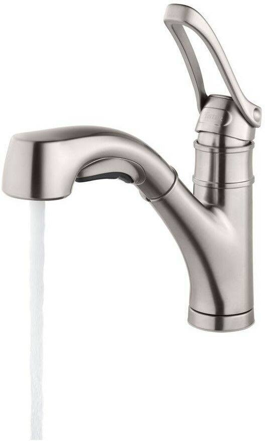 Single-Handle Pull-Out Sprayer Kitchen Faucet in Stainless Steel E43741