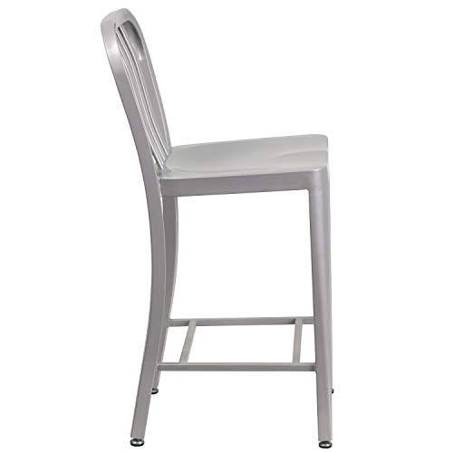 2 Pack Silver Metal Counter Height Stool I873