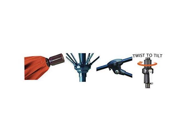9 ft. Fiberglass Market Umbrella Collar Tilt Bronze J23782