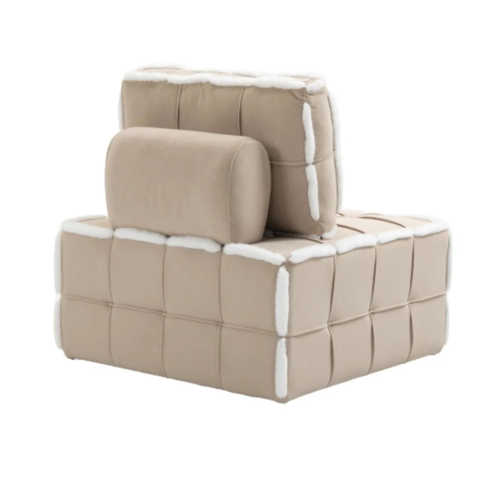 Beige Upholstered Armless Accent Sofa Chair C762
