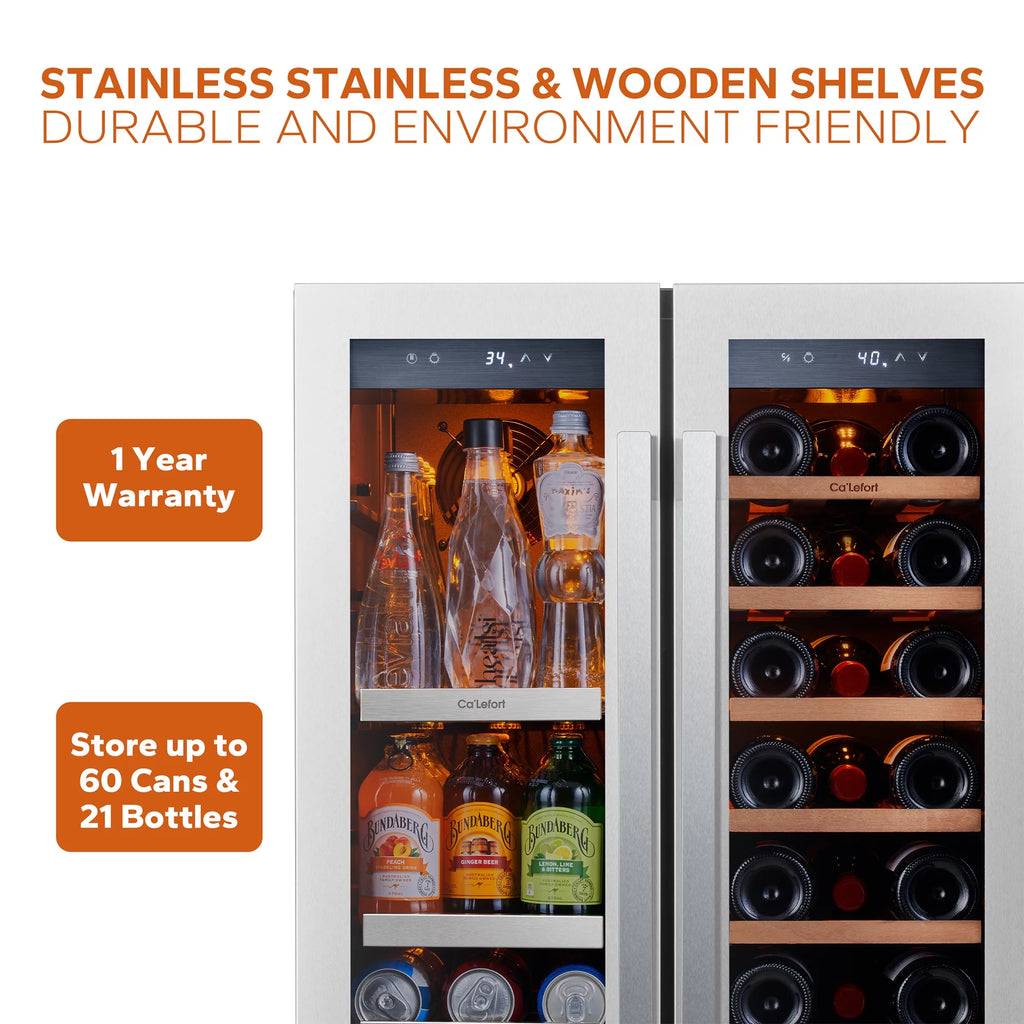 24 inch Dual Zone Wine Cooler Beverage Refrigerator Q205