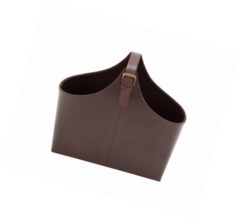 Brown Leather Magazine Holder N8173