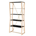 Gold 4-Shelf Steel and Glass Bookcase W578763