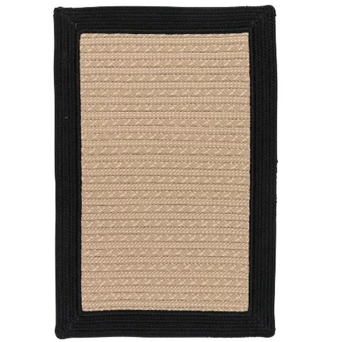 3' x 5' Black Braided Rug R555