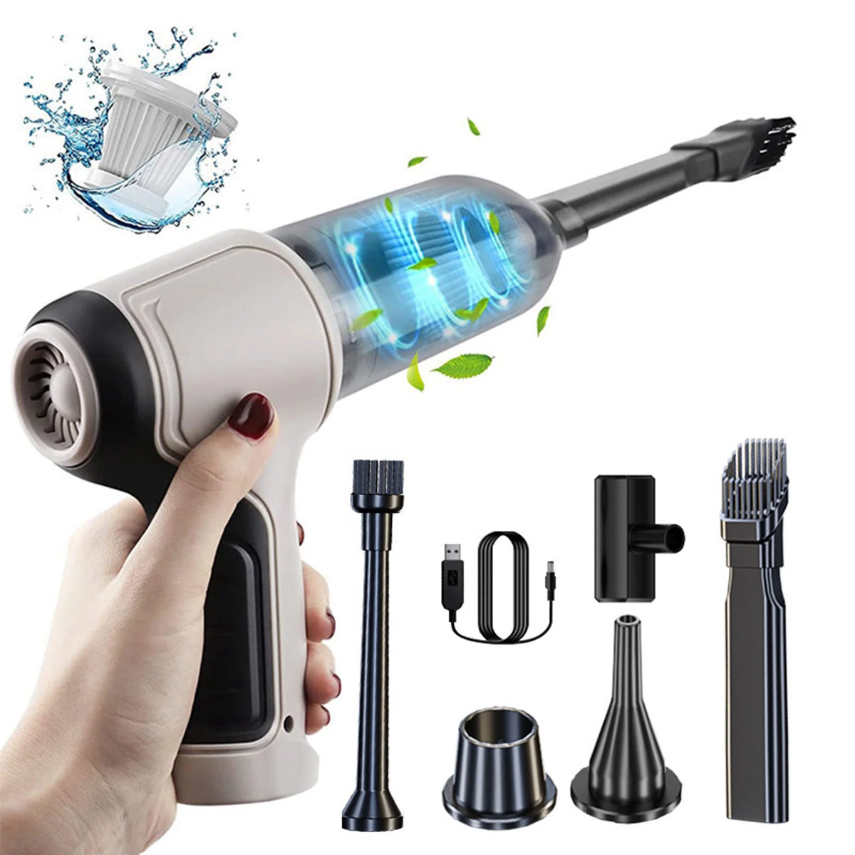 9000Pa 120W Wet and Dry Handheld Car Vacuum Cleaner W66859