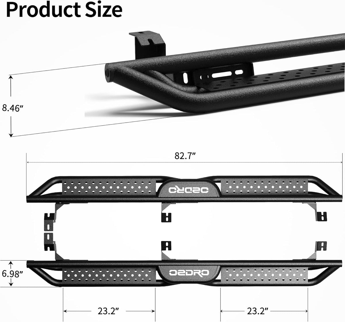 6 Inch Bolt-on Side Steps Steel Running Boards V799