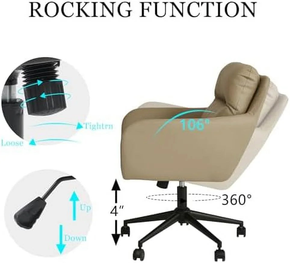 Light Grey PU Leather Office Chair with Pillow U349615