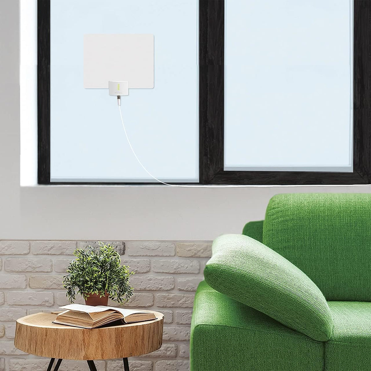 Indoor HDTV Antenna, 60-Mile Range, Multi-Directional, Paper-Thin, 16 ft. Coaxial Cable, 4K-Ready J372396