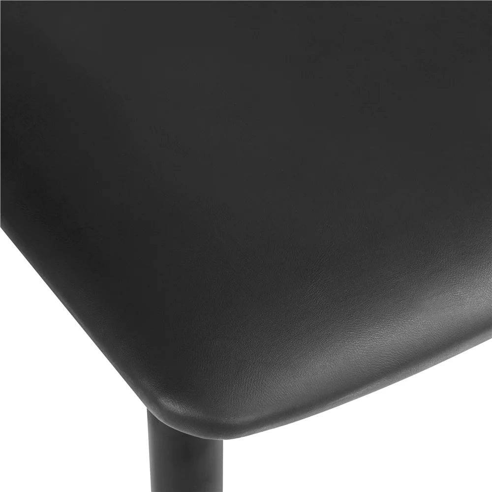 Black Fabric Leather Dining Chairs D2870