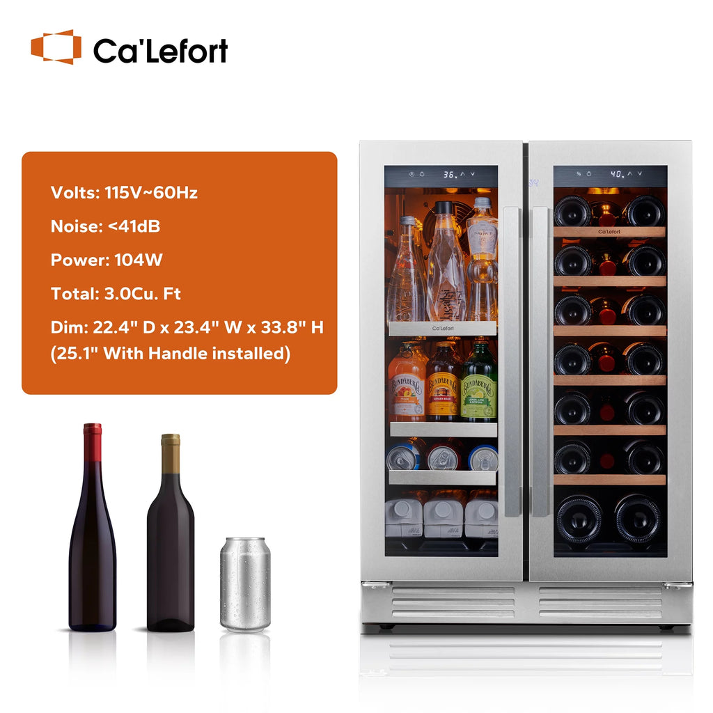 24 inch Dual Zone Wine Cooler Beverage Refrigerator Q205