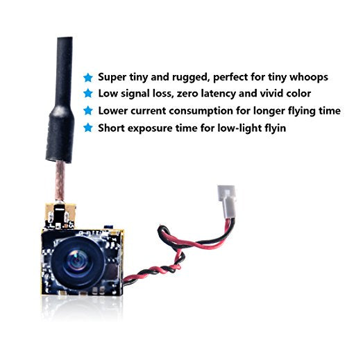 Micro AIO Camera with FPV Transmitter and Dipole Brass Antenna for FPV Quadcopter Drone J7247