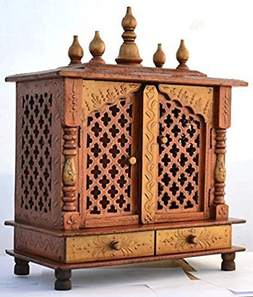 Wooden Pooja Mandir Cabinet P348