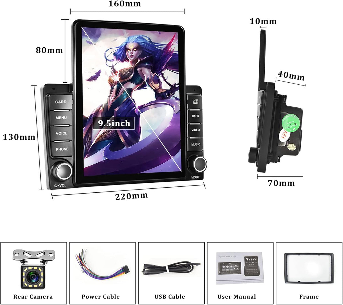 Double Din Car Stereo with Bluetooth and Backup Camera P984297