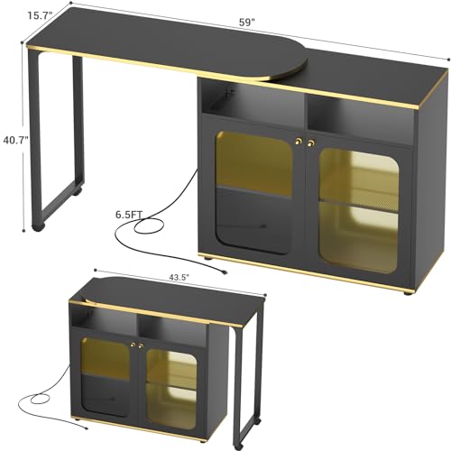 White Oak 59" Dining Table with LED Light E610999