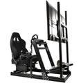 Racing Simulator Cockpit with Monitor Stand and Black Seat Z9139