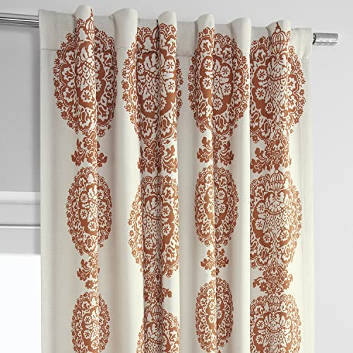 Room Darkening Curtains 50 X 108 Printed Linen Textured Black X8318