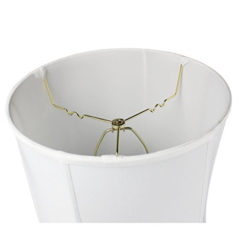 14"x16"x17" Tall Drum Lampshade with White Shantung Fabric I6986